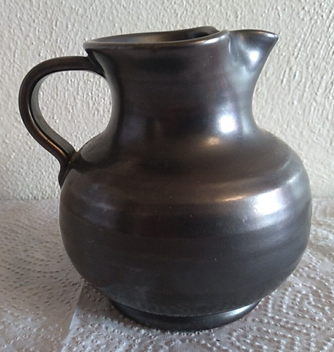 Vintage PRINKNASH Hand Made Pottery Glossy Gray 4" Creamer Small Pitcher England - Picture 6 of 11