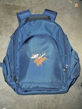 POTTERY BARN KIDS DIAPER BAG BACK PACK NAVY W/ CHANGE PAD Moose on front P1 