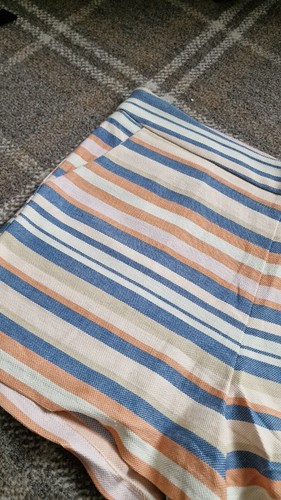 Papaya Weekend Blue Orange Striped Chino Style Shorts Size 12 - Picture 2 of 4