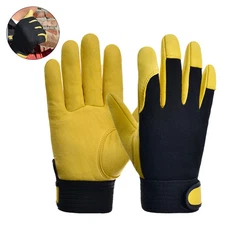 Cowhide Leather Work Gloves Safety Labour Protection Garden Wear-resistant Glove