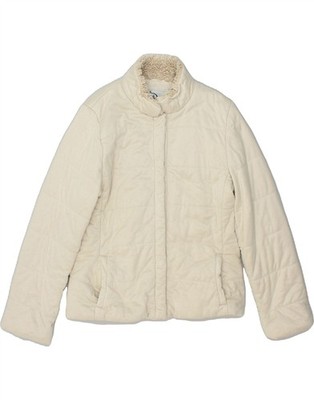 MARELLA Womens Padded Jacket UK 10 Small Beige Acrylic BQ02