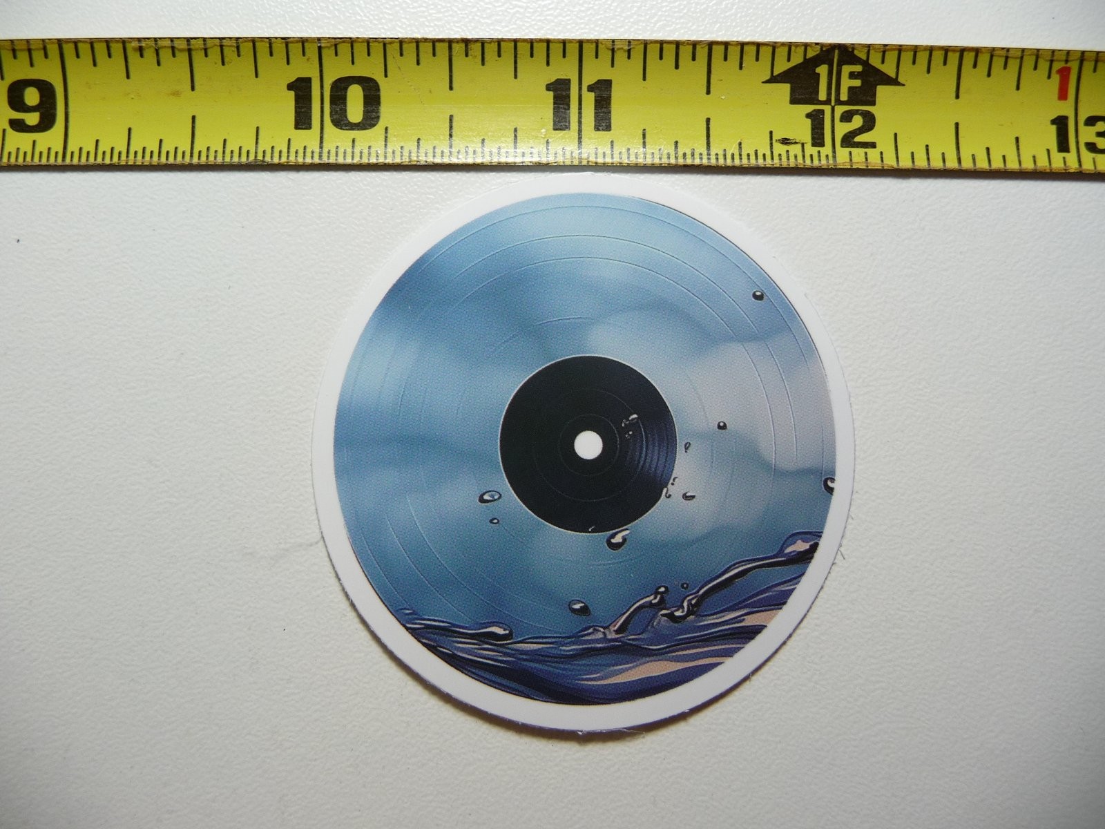 Vinyl Record Style Sticker Decal LP DJ Music Water Drops Concert