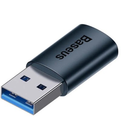 Adapter USB-A auf USB-C Baseus Ladeadapter Konverter 10Gbps Blau