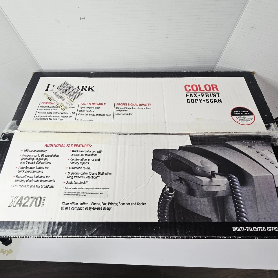 New Lexmark X4270 All-In-One Inkjet Printer 19 ppm SCAN FAX PRINT COPY Open Box  - Image 4 of 4