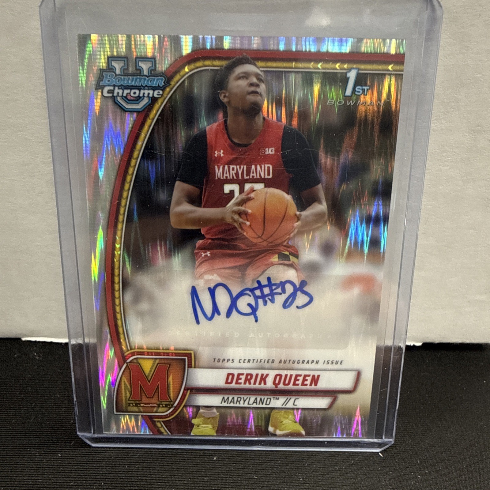 2024-25 Bowman Chrome University 1st STEALTH Derik Queen #19 AUTO