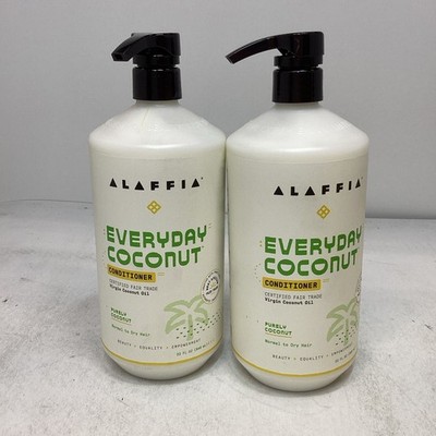 2x Alaffia Everyday Coconut Conditioner Purely Coconut 32 oz Exp 1/2028