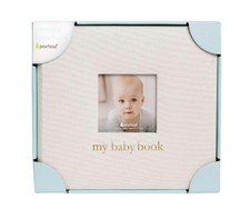 Pearhead Memory Baby Book, Includes 56 Pages, Baby Theme, Beige Blue