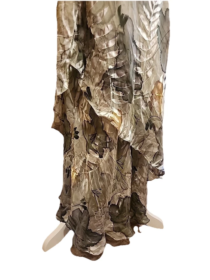 Forest Fairy Maxi Dress 90s Soft Girl Boho Cottage Flowy Floral Green Women 1X - Image 4 of 4