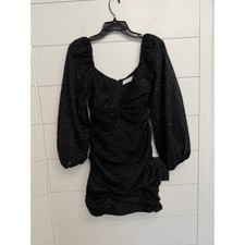ASTR The Label Black Ruched Center Long Sleeve Mini Dress Size XS 36332
