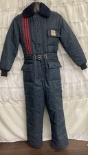 VTG WALLS Blizzard-Pruf Insulated Snowmobile Suit Navy Blue Snow Bibs Sz S- 40R