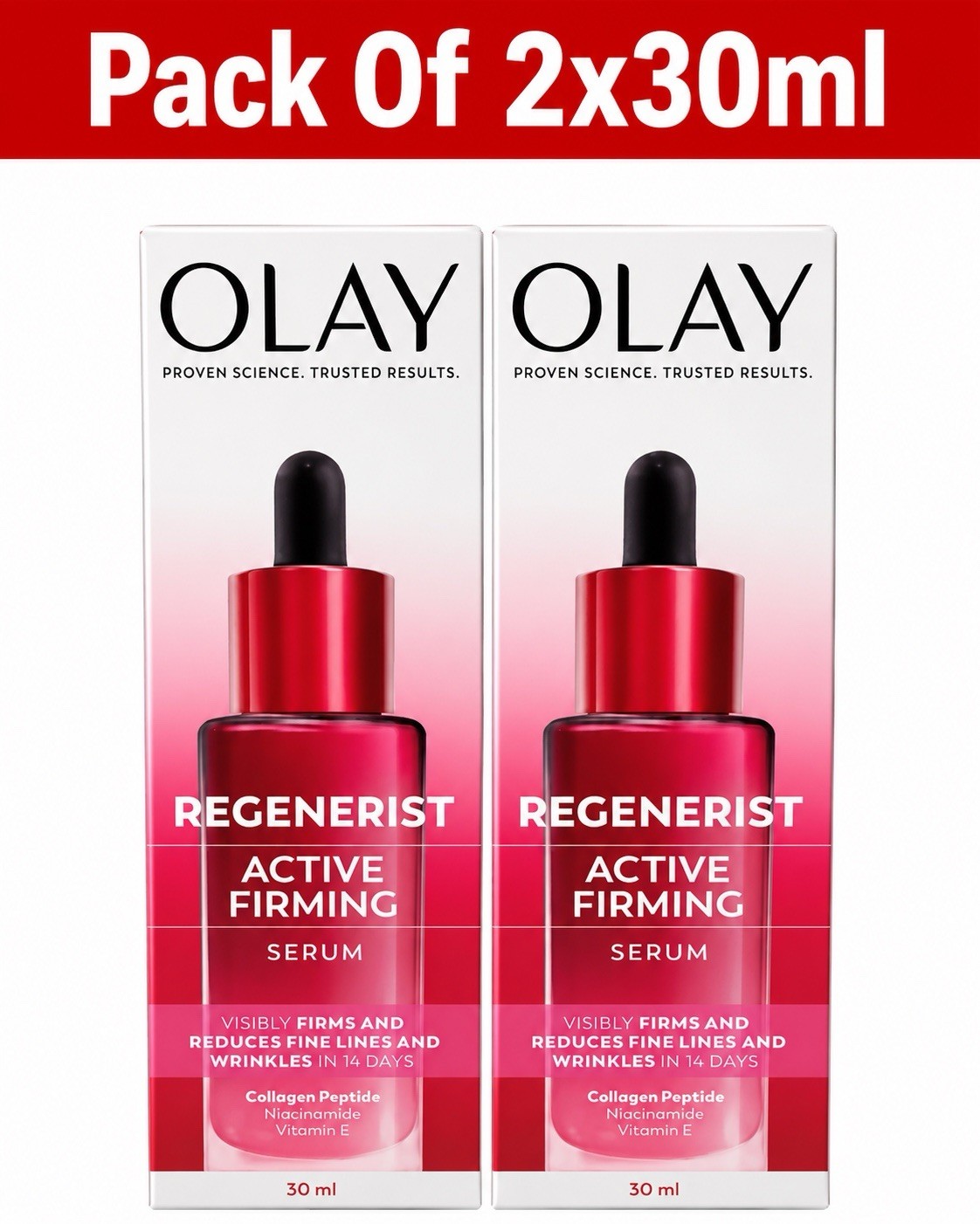Pack Of 2 Olay Regenerist Active Firming Serum 2x30ml - Collagen Peptide - Image 4