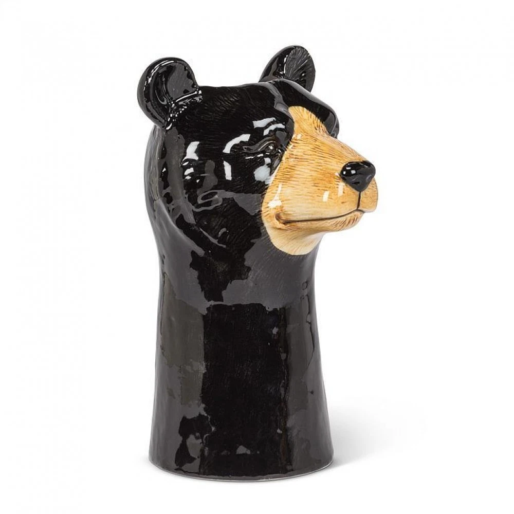 Black Bear Head And Neck Vase