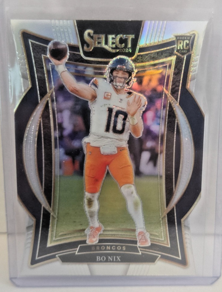 2024 Panini Select - Concourse Bo Nix #30 Silver Prizm Die-Cut (RC)