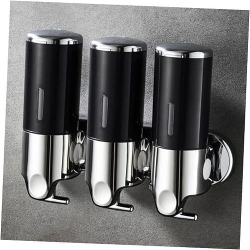 No-Drill 3 Pack 500ml Wall Mounted Soap Dispenser for Bathroom and Black-1