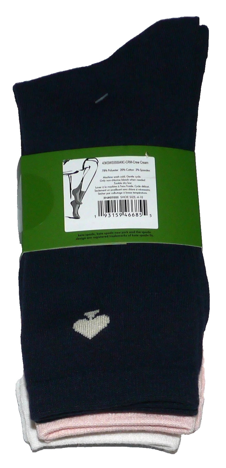 NEW Kate Spade Women 3 Pk Crew Socks Lips Lipstick Eyes Martini 1 Size thumbnail 2