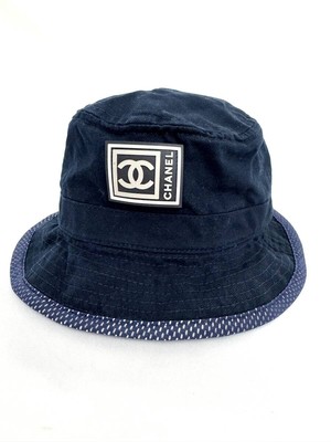 Authentic Chanel Sports Line CoCo Mark Hat M Size 100% Cotton