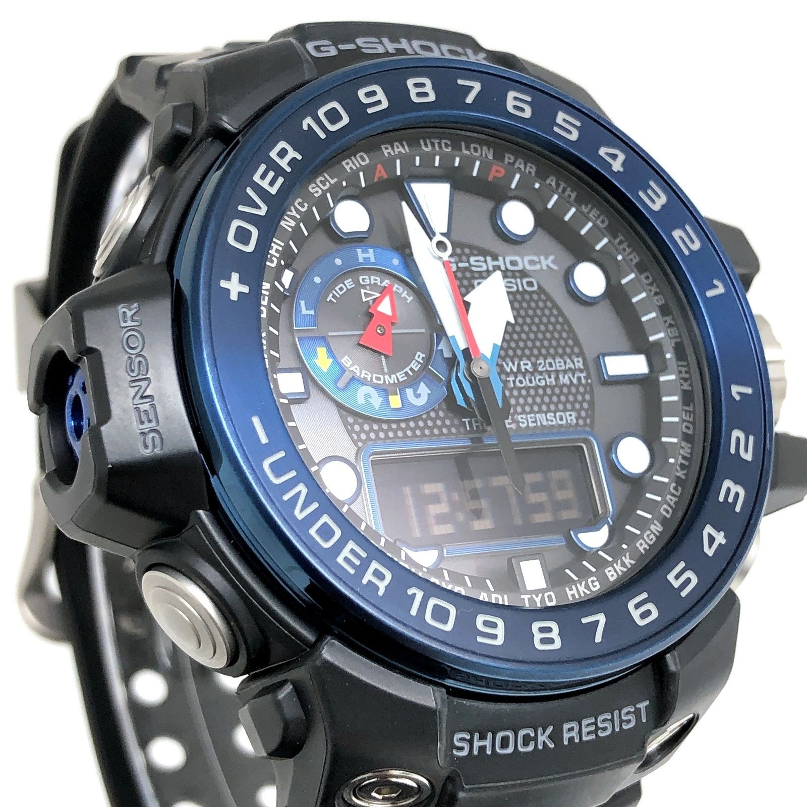 G-Shock GWN-1000B-1B Gulf Master Radio Solar Triple Sensor Watch Blue Used image 4