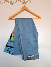 Dr Denim Psychedelic Flare Jeans W34 L31 Button Fly Kick Flare Festival Y2K 70s