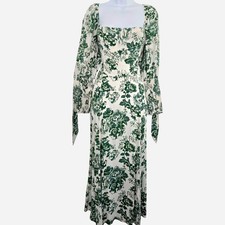 Reformation Maxi Dress, Cream And Green, Wedding Guest Dress