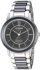CITIZEN EM0741-51E CHANDLER ECO-DRIVE BLACK DIAL SILVER CERAMIC WOMENS WATCH