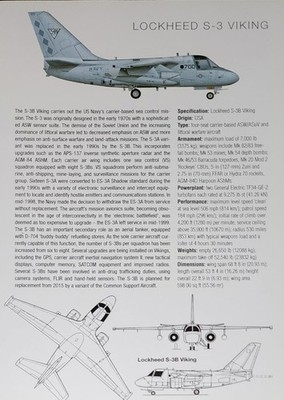 S 3 Viking S-3 S 3 Lockheed Picture Original Aircraft Article Vtg Info Sheet    