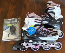 NWT 2PM Sports Cytia Inline Roller Skates Girls Large-Youth 3-6 Pink Lights up