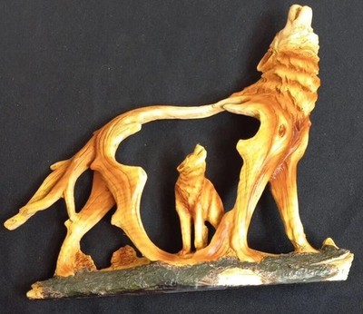 Ebros Howling Gray Alpha Wolf Wolves Figurine Faux Wood Finish Home Decor /87j