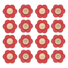 8Set Leather Snaps Buttons, Magnetic Snap Closures for Handbag/Purses [Red]
