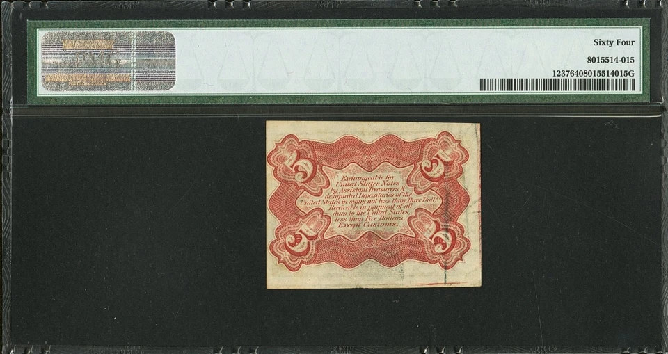 FR 1237 - 5c THIRD ISSUE - COLBY / SPINNER - w/ "a" - RED BACK - PMG 64 - CU - Image 2 of 4