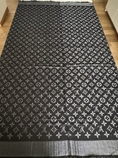 Louis Vuitton Monogramm Scarf Schal Tuch 140x140 Seide Wolle Metallfäden NP 590