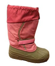 L.L. Bean Kids Winter Snow Boots Size 7 Pink Rubber Duck Waterproof Warm