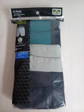 Athletic Works Men's Black Stretch Performance Boxer Briefs Pack Of 6 Size XL