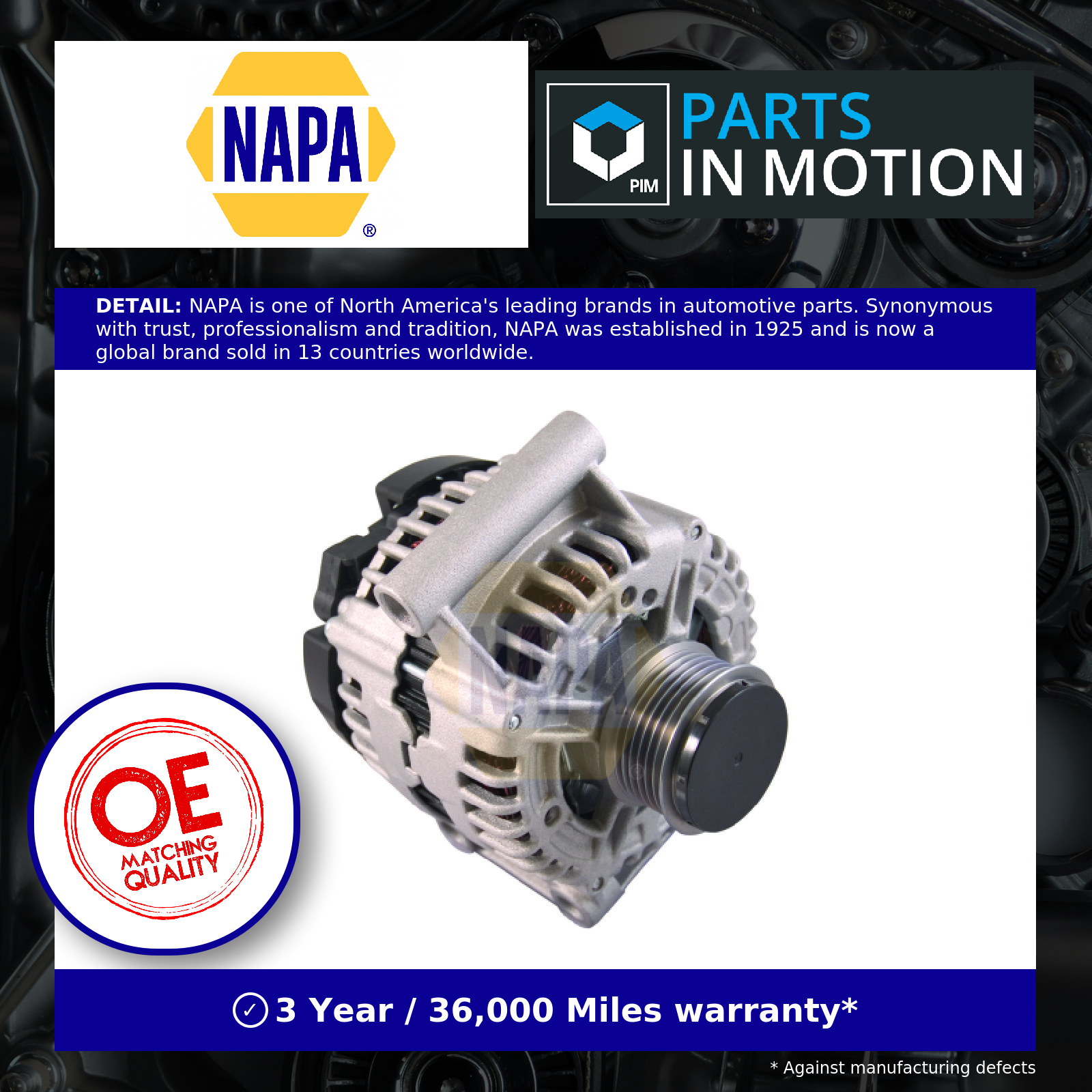 NAPA Alternator NAL1503 1606365780 1606427480 5702L5 5705EA 9658144680 Quality - Image 3