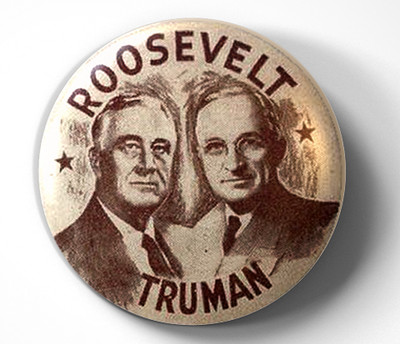 Franklin D. Roosevelt, Harry Truman 1944 Campaign - pin pinback button