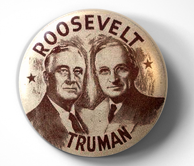 #ad Franklin D. Roosevelt Harry Truman 1944 Campaign pin pinback button $9.00