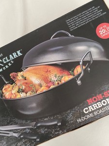 SMITH CLARK Ironworks*High Dome Covered ROASTER*2pcCarving Set*nib