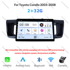 9 Apple Carplay Android Auto Gps Radio Stereo For Toyota Corolla 2003-2008 Mic