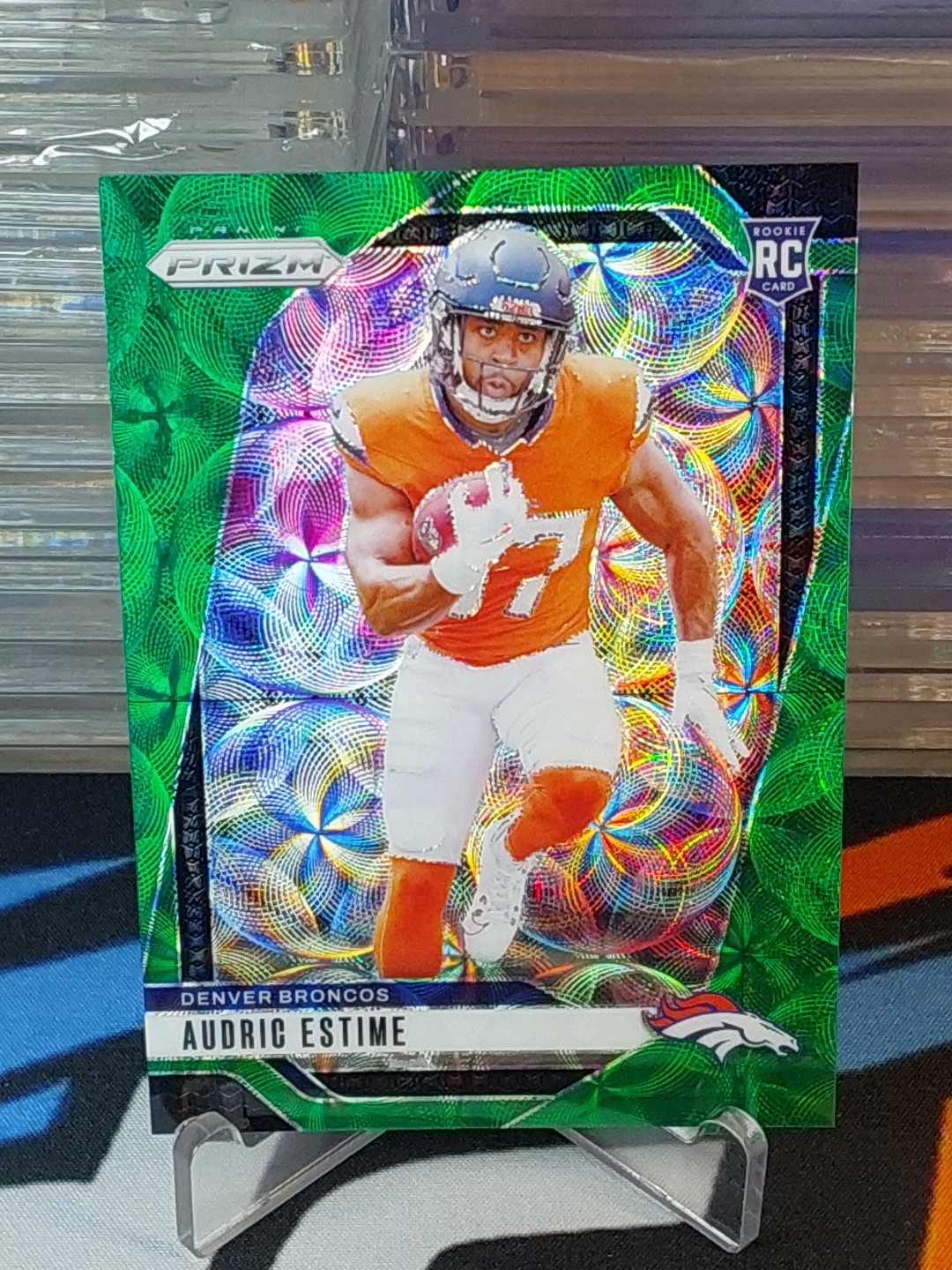 2024 Panini Prizm - Rookies Audric Estime #306 Green Scope Prizm /75 (RC)