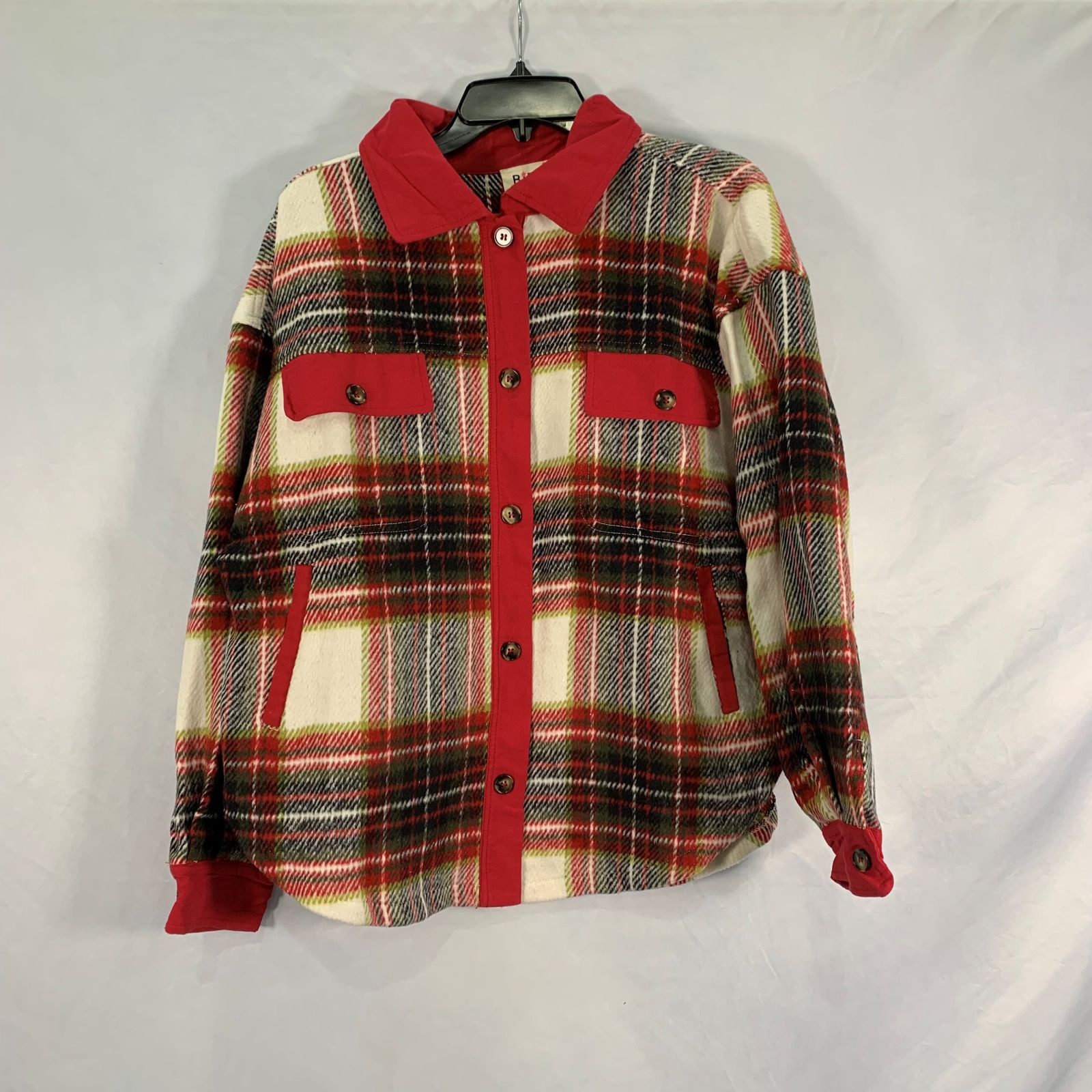 Bibi Plaid Flannel Button Down Shacket - image 1