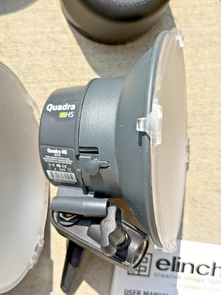 Sistema de batería ultra compacto híbrido Elinchrom 400 Quadra cabezal S y cabezal HS Foto 4 de 4