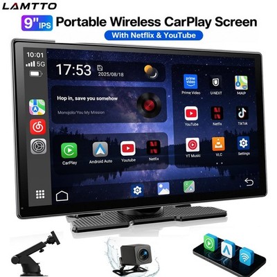9-Zoll Wireless Apple CarPlay mit Net-flix AI Magic Video Box +Rückfahrkamera