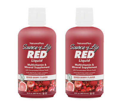 Nature's Plus Source of Life RED Multivitamin Liquid 30 ounces (2 PACK)