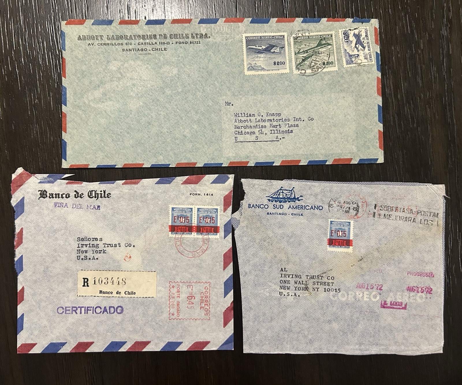 Chile / 3 Covers to USA