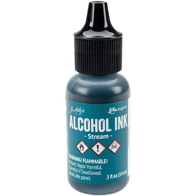 Tim Holtz Stream 1/2oz Alcohol Ink, 0.5oz, Blue,Art Paper