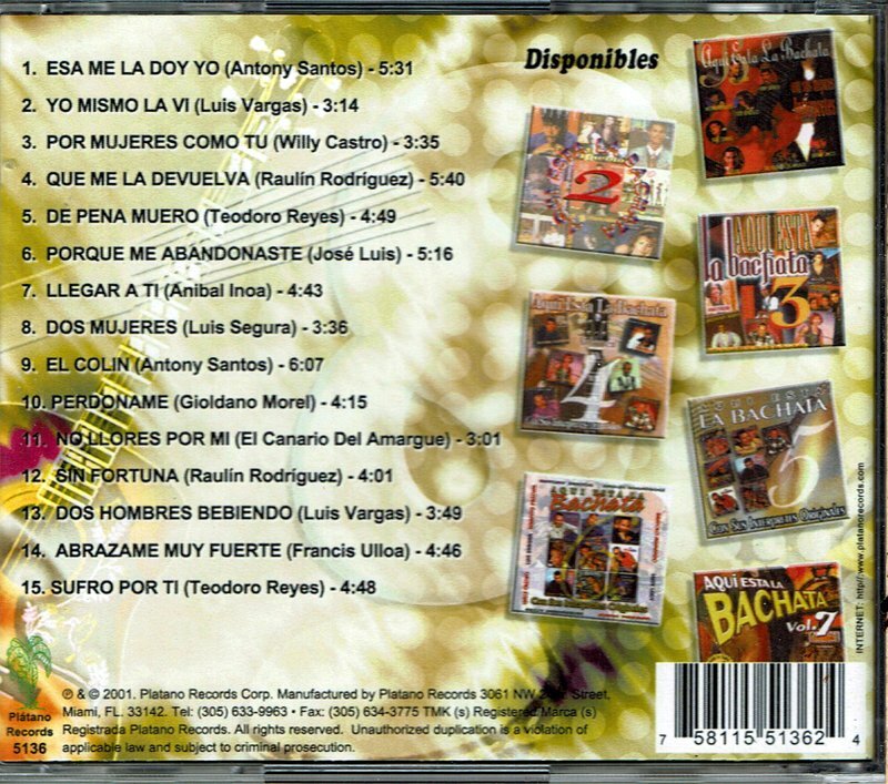 Aqui esta la Bachata Vol 8 Interpretes Originales BRAND NEW SEALED