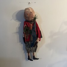 RARE Handmade Primitive Folk Art Moses Allen Collectible Hanging Angel PEACE