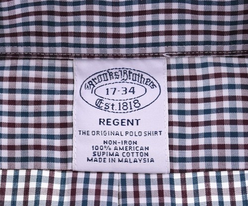 Brooks Brothers Regent Blue Red Gingham Check Button Down Collar Shirt 17-34 - Picture 7 of 8
