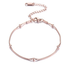 10" Stainless Steel 18K Rose Gold Foot Beach Ankle Snake Chain Anklet Gift AC