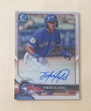 2018 Bowman Chrome Prospect Auto Edward Olivares #CPA-EO Auto RC #P6522