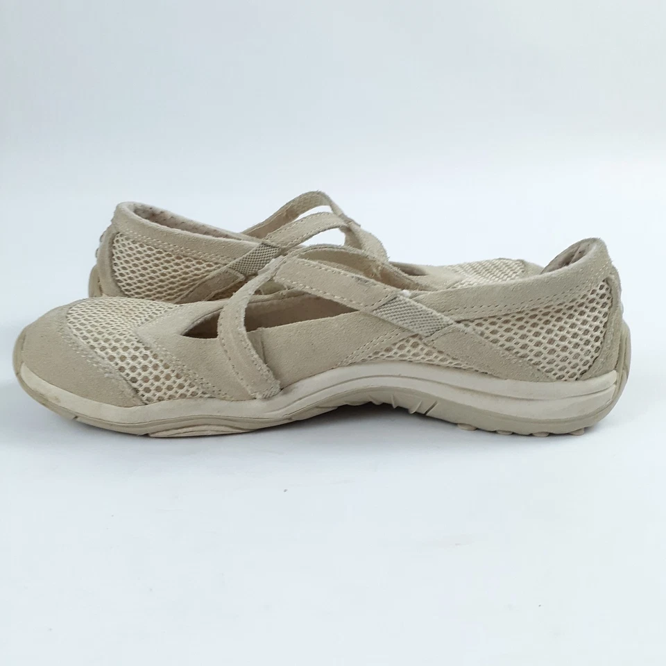 Naturalizer Zapatos Mujer 7 Deporte Mary Jane Beige Gamuza Playa Caminar Motociclista Foto 3 de 4